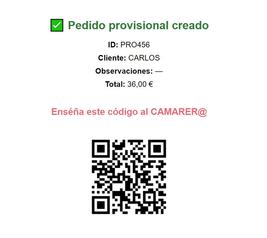 Recibe un QR de pedido